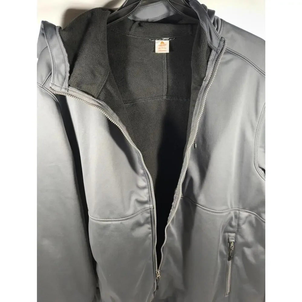 Ozark Trail Soft Shell Men's Size 2XL Gray Hooded Full Zip Jacket NWT